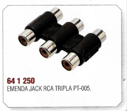EMENDA JACK RCA TRIPLA PT-005 - 64 1 250 - 0,75 - MXT