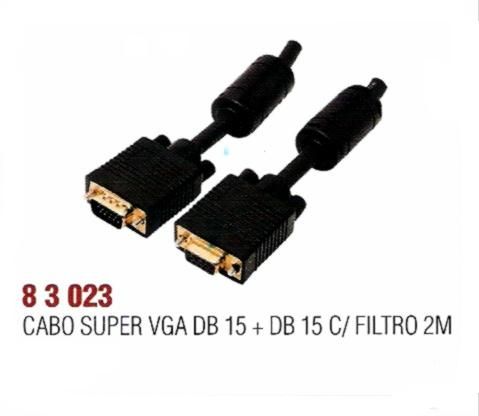 CABO SUPER VGA DB 15 + DB 15 COM FILTRO 2 MTS - 15,90